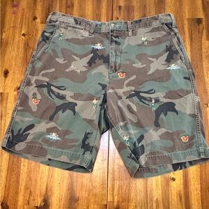 Camouflage Men's Ralph Lauren hawain embroidery shorts size 36